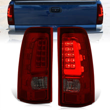 Load image into Gallery viewer, Chevrolet Silverado 1999-2006 / GMC Sierra 1999-2006 LED Bar Tail Lights Chrome Housing Red Smoke Len White Tube
