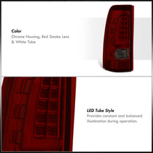 Load image into Gallery viewer, Chevrolet Silverado 1999-2006 / GMC Sierra 1999-2006 LED Bar Tail Lights Chrome Housing Red Smoke Len White Tube
