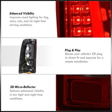 Load image into Gallery viewer, Chevrolet Silverado 1999-2006 / GMC Sierra 1999-2006 LED Bar Tail Lights Chrome Housing Red Smoke Len White Tube
