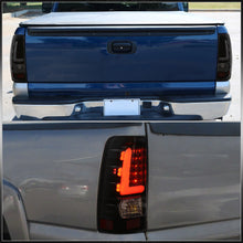 Load image into Gallery viewer, Chevrolet Silverado 1999-2006 / GMC Sierra 1999-2006 LED Bar Tail Lights Black Housing Smoke Len White Tube
