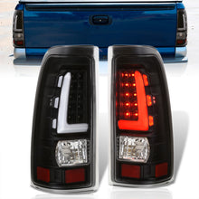 Load image into Gallery viewer, Chevrolet Silverado 1999-2006 / GMC Sierra 1999-2006 LED Bar Tail Lights Black Housing Clear Len White Tube
