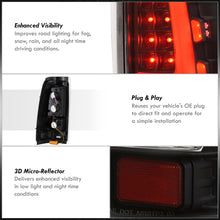 Load image into Gallery viewer, Chevrolet Silverado 1999-2006 / GMC Sierra 1999-2006 LED Bar Tail Lights Black Housing Clear Len White Tube
