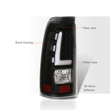 Load image into Gallery viewer, Chevrolet Silverado 1999-2006 / GMC Sierra 1999-2006 LED Bar Tail Lights Black Housing Clear Len White Tube
