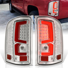 Load image into Gallery viewer, Chevrolet Silverado 2007-2013 LED Bar Tail Lights Chrome Housing Clear Len Red Tube
