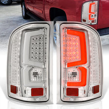 Load image into Gallery viewer, Chevrolet Silverado 2007-2013 LED Bar Tail Lights Chrome Housing Clear Len White Tube
