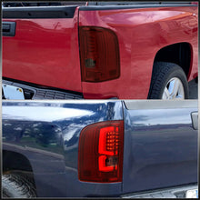 Load image into Gallery viewer, Chevrolet Silverado 2007-2013 LED Bar Tail Lights Chrome Housing Red Smoke Len White Tube
