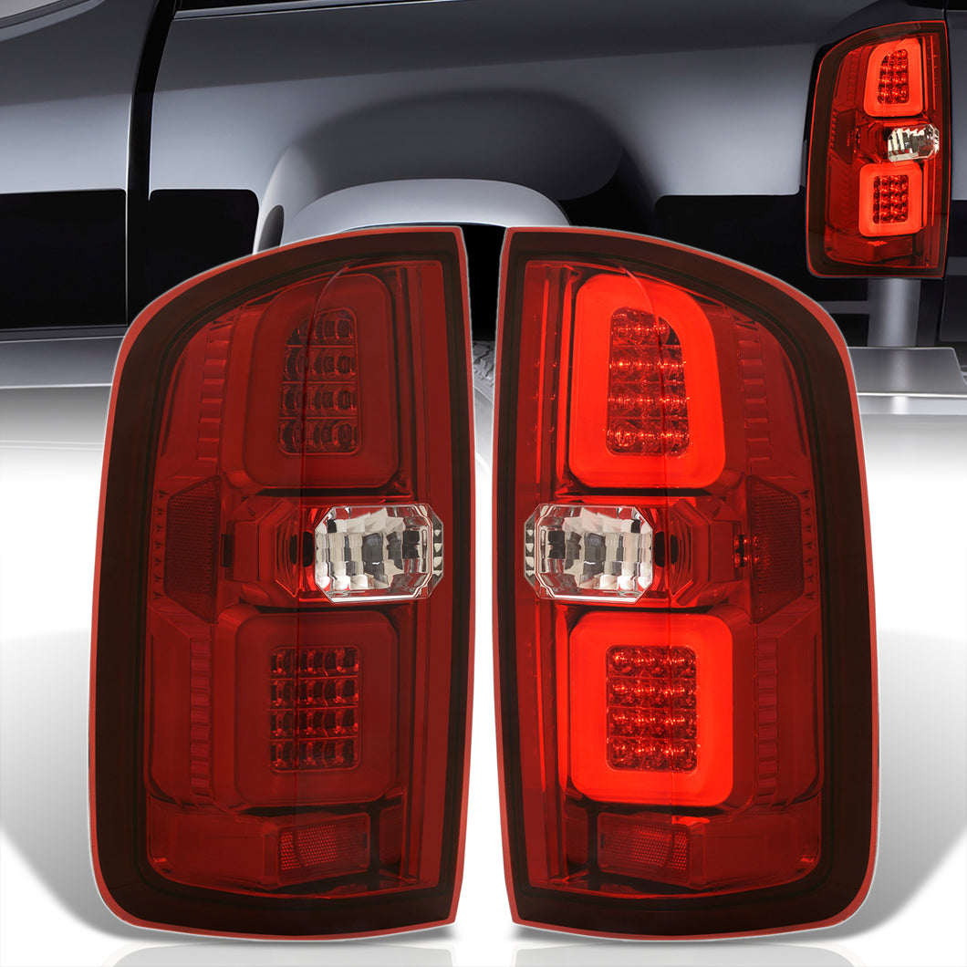 Chevrolet Colorado 2015-2022 / GMC Canyon 2015-2022 LED Bar Tail Lights Chrome Housing Red Len