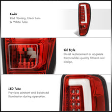 Load image into Gallery viewer, Chevrolet Colorado 2004-2012 LED Bar Tail Lights Red Housing Clear Len White Tube
