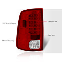 Load image into Gallery viewer, Dodge Ram 1500 2009-2018 / 2500 3500 2010-2018 LED Tail Lights Chrome Housing Red Len (Excluding OEM LED Models)
