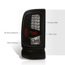 Load image into Gallery viewer, Dodge Ram 1500 1994-2001 / 2500 3500 1994-2002 LED Tail Lights Black Housing Clear Len
