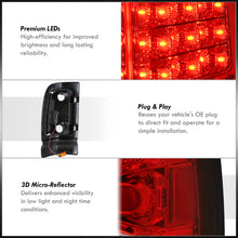 Load image into Gallery viewer, Dodge Ram 1500 1994-2001 / 2500 3500 1994-2002 LED Tail Lights Chrome Housing Red Len
