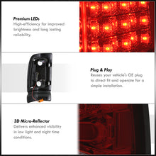 Load image into Gallery viewer, Dodge Ram 1500 1994-2001 / 2500 3500 1994-2002 LED Tail Lights Chrome Housing Red Smoke Len
