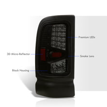 Load image into Gallery viewer, Dodge Ram 1500 1994-2001 / 2500 3500 1994-2002 LED Tail Lights Black Housing Smoke Len
