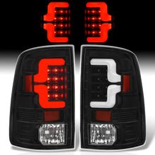 Load image into Gallery viewer, Dodge Ram 1500 2009-2018 / 2500 3500 2010-2018 LED Bar Tail Lights Black Housing Clear Len White Tube (Excluding OEM LED Models)
