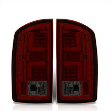 Load image into Gallery viewer, Dodge Ram 1500 2002-2006 / 2500 3500 2003-2006 LED Bar Tail Lights Chrome Housing Red Smoke Len White Tube (Excluding OEM LED Models)

