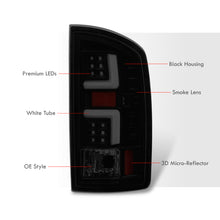 Load image into Gallery viewer, Dodge Ram 1500 2002-2006 / 2500 3500 2003-2006 LED Bar Tail Lights Black Housing Smoke Len White Tube (Excluding OEM LED Models)
