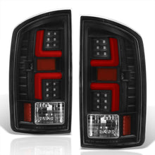 Load image into Gallery viewer, Dodge Ram 1500 2007-2008 / 2500 3500 2007-2009 LED Bar Tail Lights Black Housing Clear Len Red Tube (Excluding OEM LED Models)
