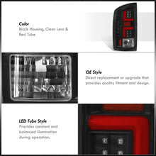 Load image into Gallery viewer, Dodge Ram 1500 2007-2008 / 2500 3500 2007-2009 LED Bar Tail Lights Black Housing Clear Len Red Tube (Excluding OEM LED Models)
