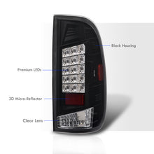 Load image into Gallery viewer, Ford F150 1997-2003 / F250 Light Duty 1997-1999 / F250 F350 F450 F550 Super Duty 1999-2007 LED Tail Lights Black Housing Clear Len (Styleside Models Only)
