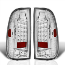 Load image into Gallery viewer, Ford F150 1997-2003 / F250 Light Duty 1997-1999 / F250 F350 F450 F550 Super Duty 1999-2007 LED Tail Lights Chrome Housing Clear Len (Styleside Models Only)
