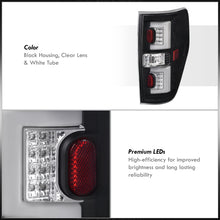 Load image into Gallery viewer, Ford F150 Styleside 2009-2014 LED Bar Tail Lights Black Housing Clear Len White Tube
