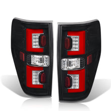 Load image into Gallery viewer, Ford F150 Styleside 2009-2014 LED Bar Tail Lights Black Housing Clear Len Red Tube
