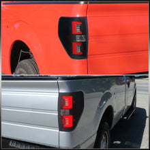 Load image into Gallery viewer, Ford F150 Styleside 2009-2014 LED Bar Tail Lights Black Housing Clear Len Red Tube
