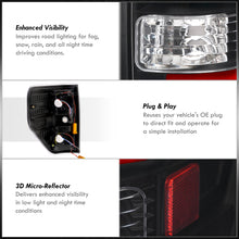 Load image into Gallery viewer, Ford F150 Styleside 2009-2014 LED Bar Tail Lights Black Housing Clear Len Red Tube
