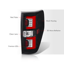 Load image into Gallery viewer, Ford F150 Styleside 2009-2014 LED Bar Tail Lights Black Housing Clear Len Red Tube
