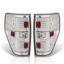 Load image into Gallery viewer, Ford F150 Styleside 2009-2014 LED Bar Tail Lights Chrome Housing Clear Len White Tube
