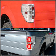 Load image into Gallery viewer, Ford F150 Styleside 2009-2014 LED Bar Tail Lights Chrome Housing Clear Len White Tube
