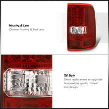 Load image into Gallery viewer, Ford F150 Styleside 2004-2008 LED Tail Lights Chrome Housing Red Len
