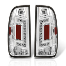 Load image into Gallery viewer, Ford F150 1997-2003 / F250 Light Duty 1997-1999 / F250 F350 F450 F550 Super Duty 1999-2007 LED Tail Lights Chrome Housing Clear Len (Styleside Models Only)
