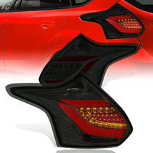 Load image into Gallery viewer, Ford Focus Hatchback 2012-2014 LED Bar Tail Lights Chrome Housing Smoke Len Red Tube
