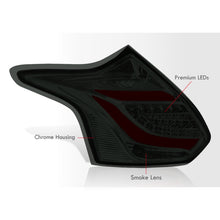 Load image into Gallery viewer, Ford Focus Hatchback 2012-2014 LED Bar Tail Lights Chrome Housing Smoke Len Red Tube
