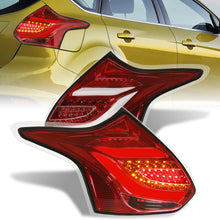 Load image into Gallery viewer, Ford Focus Hatchback 2012-2014 LED Bar Tail Lights Red Housing Clear Len White Tube
