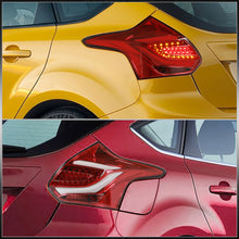 Load image into Gallery viewer, Ford Focus Hatchback 2012-2014 LED Bar Tail Lights Red Housing Clear Len White Tube
