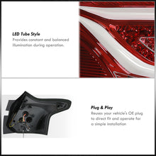 Load image into Gallery viewer, Ford Focus Hatchback 2012-2014 LED Bar Tail Lights Red Housing Clear Len White Tube
