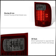 Load image into Gallery viewer, Ford Ranger 2001-2011 LED Tail Lights Chrome Housing Red Smoke Len (Excluding STX Models)
