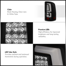 Load image into Gallery viewer, GMC Sierra 1500 2007-2013 / 2500HD 3500HD 2007-2014 LED Bar Tail Lights Black Housing Clear Len White Tube (Excluding OEM LED &amp; Dually Models)
