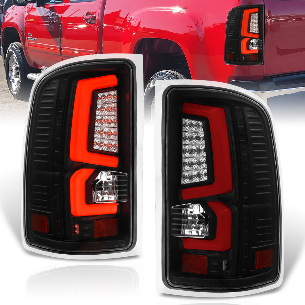 Pair Of Tail Lights For GMC Sierra 1500/2500/3500 HD (2007-2013) – Left & Right, Halogen, DOT/SAE Certified