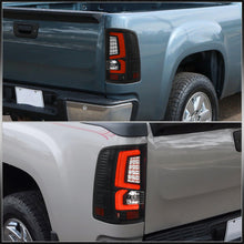 Load image into Gallery viewer, GMC Sierra 1500 2007-2013 / 2500HD 3500HD 2007-2014 LED Bar Tail Lights Black Housing Clear Len Red Tube (Excluding OEM LED &amp; Dually Models)
