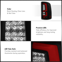 Load image into Gallery viewer, GMC Sierra 1500 2007-2013 / 2500HD 3500HD 2007-2014 LED Bar Tail Lights Black Housing Clear Len Red Tube (Excluding OEM LED &amp; Dually Models)
