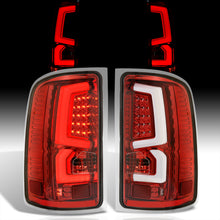 Load image into Gallery viewer, GMC Sierra 1500 2007-2013 / 2500HD 3500HD 2007-2014 LED Bar Tail Lights Red Housing Clear Len White Tube (Excluding OEM LED &amp; Dually Models)
