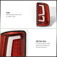 Load image into Gallery viewer, GMC Sierra 1500 2007-2013 / 2500HD 3500HD 2007-2014 LED Bar Tail Lights Red Housing Clear Len White Tube (Excluding OEM LED &amp; Dually Models)
