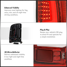 Load image into Gallery viewer, GMC Sierra 1500 2007-2013 / 2500HD 3500HD 2007-2014 LED Bar Tail Lights Red Housing Clear Len White Tube (Excluding OEM LED &amp; Dually Models)
