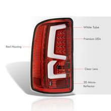 Load image into Gallery viewer, GMC Sierra 1500 2007-2013 / 2500HD 3500HD 2007-2014 LED Bar Tail Lights Red Housing Clear Len White Tube (Excluding OEM LED &amp; Dually Models)
