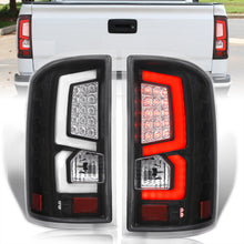 Load image into Gallery viewer, GMC Sierra 1500 2500HD 3500HD 2014-2018 LED Bar Tail Lights Black Housing Clear Len White Tube (Excluding OEM LED &amp; Dually Models)
