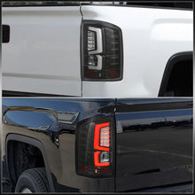 Load image into Gallery viewer, GMC Sierra 1500 2500HD 3500HD 2014-2018 LED Bar Tail Lights Black Housing Clear Len White Tube (Excluding OEM LED &amp; Dually Models)
