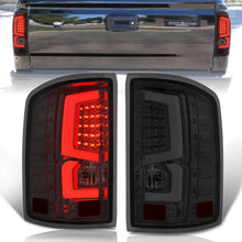 Load image into Gallery viewer, GMC Sierra 1500 2500HD 3500HD 2014-2018 LED Bar Tail Lights Chrome Housing Smoke Len White Tube (Excluding OEM LED &amp; Dually Models)
